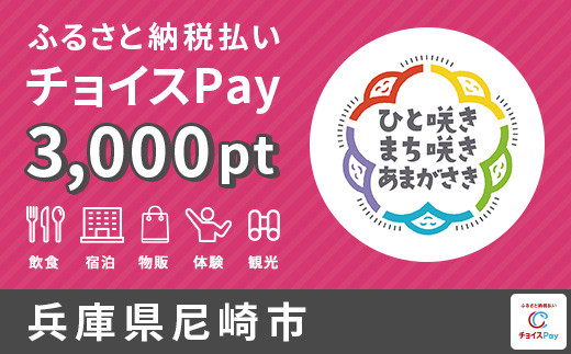 宿泊・食事・観光の支払いに使える！尼崎市 電子感謝券 3,000ポイント【会員限定のお礼の品】