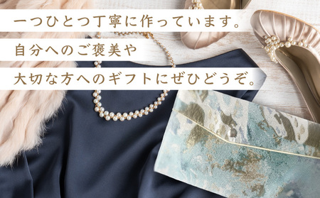 myフクサ(袱紗) スナップ付 水彩画風ジャガード 淡ブルー系