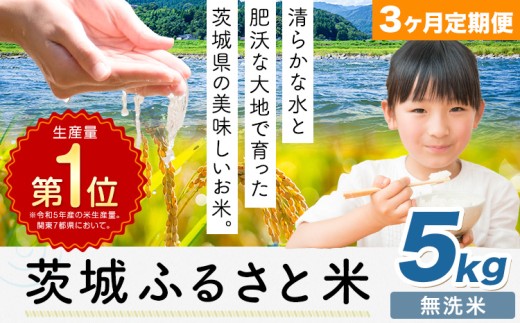 【3ヶ月定期便】米 茨城 ふるさと米 無洗米 5kg《申込月の翌月より出荷開始》茨城県 河内町 米 国産 お米 おこめ お弁当 おにぎり