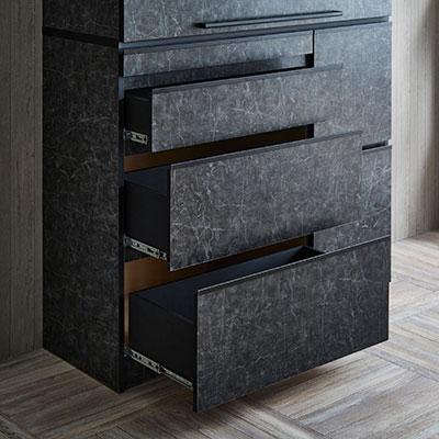 ふるさと納税 大川市 食器棚 レンジ台 ナポリスライドアップ扉タイプ 幅120【カラー:ストーンブラック】 |  | 03