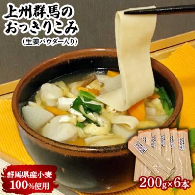 ふるさと納税 吉岡町 上州群馬のおっきりこみ(生姜パウダー入り)6本入り×1箱