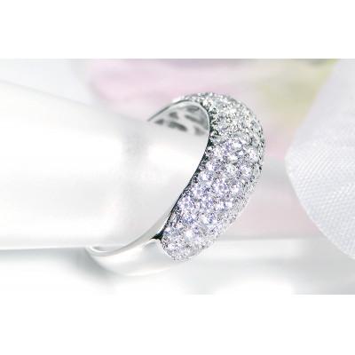 ふるさと納税 昭和町 pt900月甲丸 ダイヤモンド パヴェリング【1.0ct】　9号 |  | 01