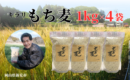 【2025年8月から発送】キラリもち麦 約4kg (約1kg×4袋)