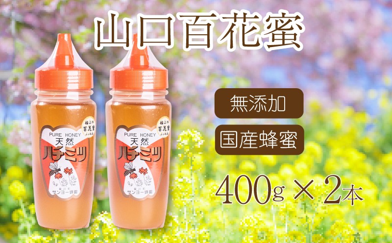 
                  はちみつ 国産 蜂蜜 800g（400g×2本） 国産100% 百花蜜 山口県産 下関
                