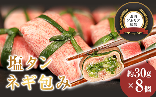 塩タンネギ包み 8個入 30g×8個 | 牛たん タン塩 塩タン ネギ 牛 牛肉 ビーフ 塩味 厳選 人気 焼肉 冷凍 小分け ギフト 贈答用 美味しい お勧め おすすめ 熨斗 舞鶴市 京都府
