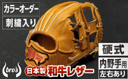 硬式内野手用グローブ(カラーオーダー)(刺繍入り)【吉川清商店　bro's】