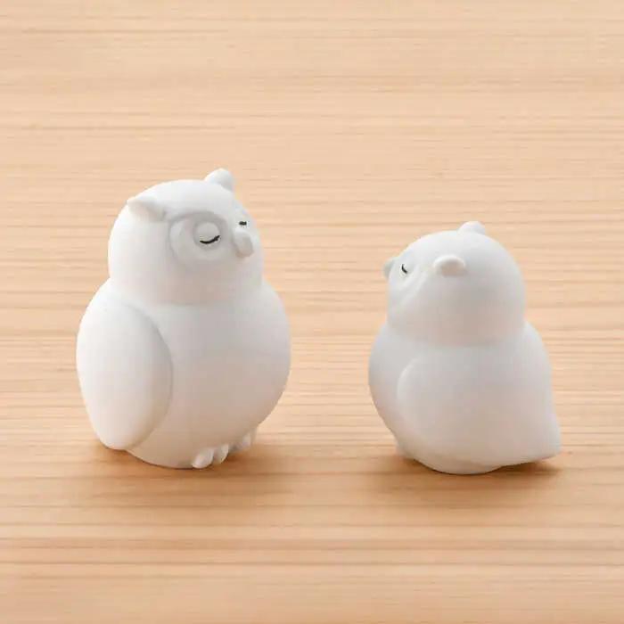 【波佐見焼】 置物 ・ふくろう大小（無釉・つや無し） インテリア 陶器 雑貨 【アトリエやま】 [RE10]  波佐見焼