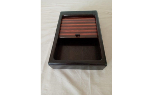 花梨 硯 箱 （巻戸式） ／ 奈良唐木工芸 工芸品 花梨材 紫檀材 小物入れ 職人の技 奈良県 葛城市【kara002】
