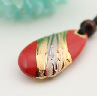 二宮閑山 有田焼ペンダント 赤流星紋様（両面書き） A20-304_イメージ3