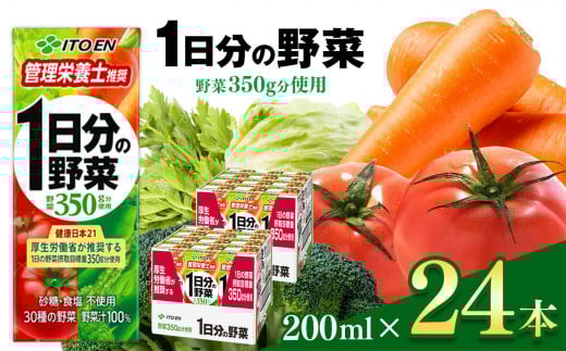 1日分の野菜 紙パック ( 200ml × 24本 )  伊藤園   | 野菜 フルーツ ジュース ドリンク 飲料 健康 食品 砂糖 食塩 不使用 長期常温可能 1ケース 長野県 松本市 ふるさと納税
