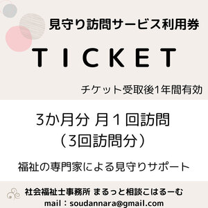 見守り訪問サービス 社会福祉士 見守り訪問サービス【月1回×3か月】