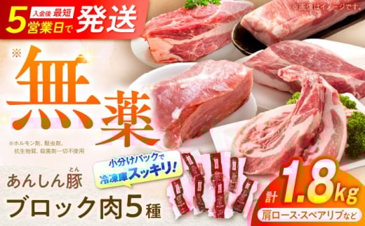 【2月発送】あんしん豚 ブロックセット 1.8kg 豚肉 ロース モモ カタ 詰合せ 国産 白川町 / 藤井ファーム [AWAF008-2] 豚肉 国産 国産豚肉 小分け ブロック ブロック肉 セット 冷凍 真空パック 国産豚 薄切り 厚切り ポーク 肩ロース ロース モモ カタ スペアリブ 豚肩ロース 豚ロース 豚モモ  1万7千円 17000円