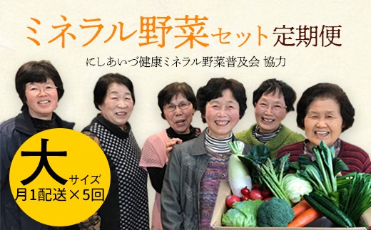 
西会津ミネラル野菜セット定期便（大）5回 F4D-0734
