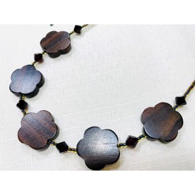 ふるさと納税 小山市 エボニー(黒檀)のフラワーネックレス |  | 02