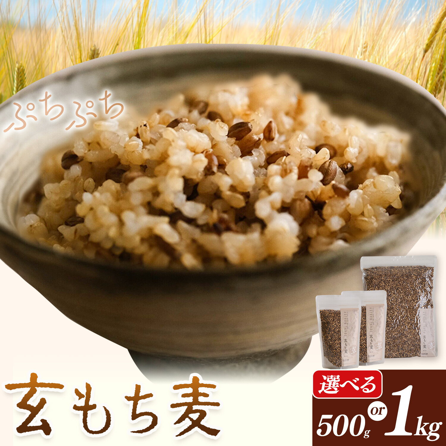 【ふるさと納税】もち麦 玄もち麦 選べる 500g 1kg 自然野菜のら《30日以内に出荷予定(土日祝除く)》千葉県 我孫子市 もち麦 玄もち麦 ダイシモチ ぷちぷち もちもち サラダ 煮物 ごはん 送料無料