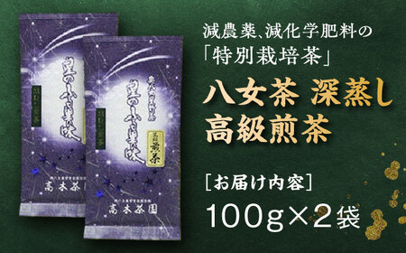 奥八女星野村 八女茶 深蒸し高級煎茶 (深蒸し茶) 100g×2袋 吉富町/株式会社ベネフィス[BGAF013]