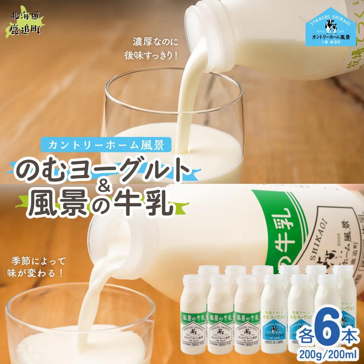 のむヨーグルト200g 風景の牛乳200ml 各6本 SKB123