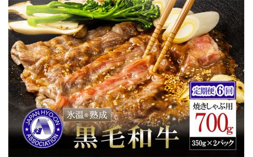 【6回定期便】氷温(R)熟成の黒毛和牛 焼きしゃぶ用 700g