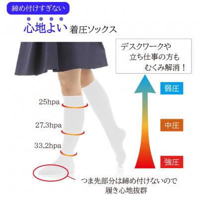 ふるさと納税 広陵町 心地よい着圧ソックス　白3足セット(L:23-25cm) |  | 01