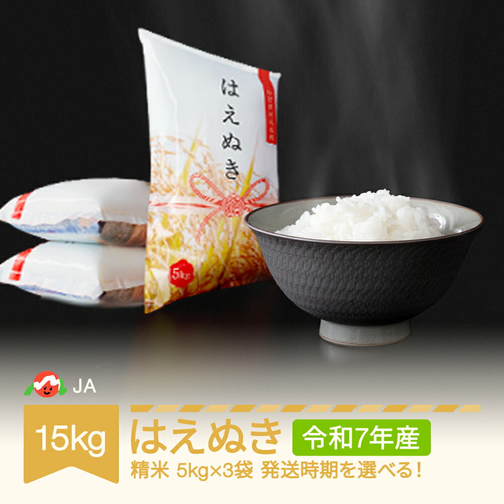 【ふるさと納税】 【先行予約】 新米 米 15kg 5kg×3 はえぬき 精米 令和7年産 2025年産 山形県村山市産 送料無料※沖縄・離島への配送不可