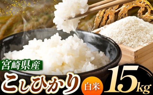 令和7年産 こしひかり 15kg （白米） 宮崎県産 | 米 こめ お米 おこめ 精米 白米 宮崎県 五ヶ瀬町