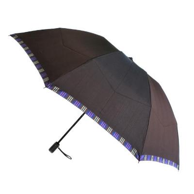 ふるさと納税 富士河口湖町 槙田商店 【紳士折りたたみ雨傘】Tie Plain×Stripe 茶 |  | 01