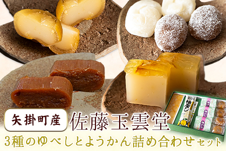 3種のゆべしとようかん詰め合わせ 佐藤玉雲堂 岡山県矢掛町 柚子 ようかん 和菓子 スイーツ デザート《30日以内に出荷予定(土日祝除く)》