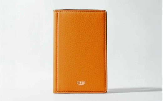 キプリス本革製手帳（ミニ5穴11mm）　カラー：オレンジ【革小物 革製品 ソフトシュリンクレザー 牛革 しっとり シーズンレス 職人 手帳 】