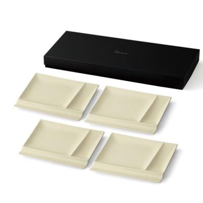 ふるさと納税 瑞浪市 【美濃焼】(miyama.)パレットプレートM　四枚組　グレージュマット |  | 01