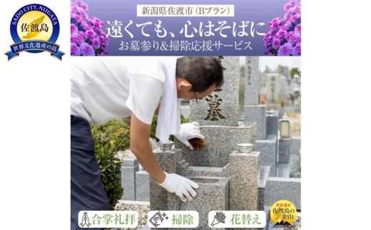 【佐渡島内 お墓参り代行 プランB】合掌拝礼・花替え・墓石水洗い・簡易除草 サービス券1枚 事前確認必須 | 佐渡 お墓参り代行 墓参り代行 お墓掃除 墓石洗浄 墓地清掃 除草 墓参 代行サービス 供養 お盆 お彼岸 命日 島外在住 にいがた さど 新潟県 佐渡市
