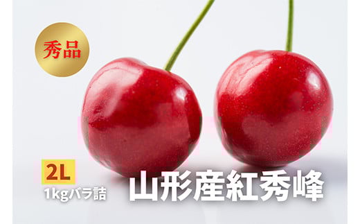 《2025年先行予約》 さくらんぼ「紅秀峰」秀品 2L 1kg バラ詰め FSY-2180