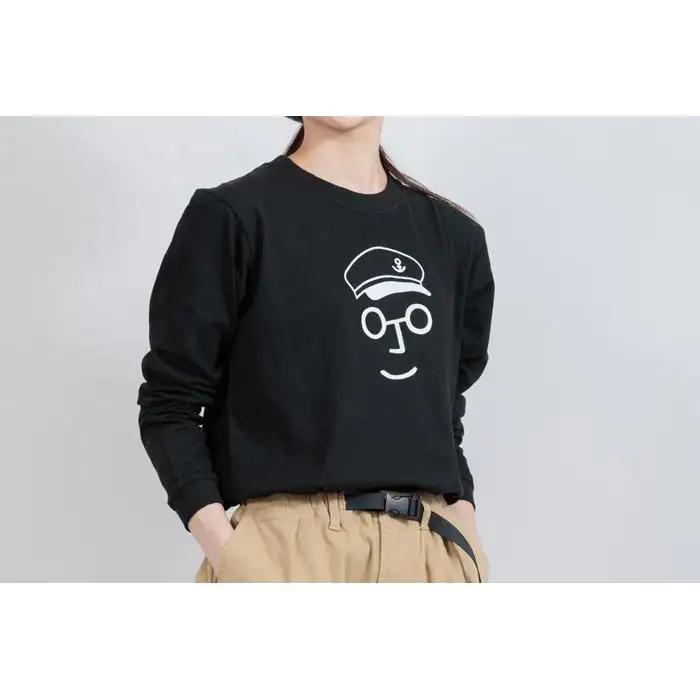 《2》【KEYMEMORY　鎌倉】セーラー帽イラストロングTシャツ　BLACK