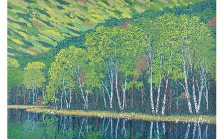 「萌彩」クリーム額 | 版画 額付 小川手漉和紙 日本版画会 小暮真望 芸術 美術 風景 自然 バージョン 美しい ギャラリー アーティスト アート ART 芸術 デザイン インテリア 絵画 限定版 