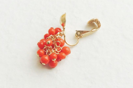 アクセサリー イヤリング ネックレス 赤珊瑚 14KGFセット