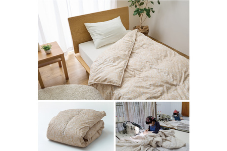 【夏用】 最高級 軽量 羽毛布団 セミダブル 肌掛け 100x140番手サテン ｜
