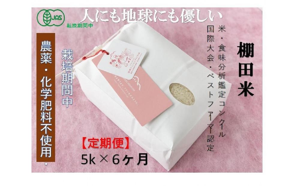 【令和8年産先行予約】【6ヶ月定期便】【有機JAS認証米】魚沼コシヒカリ 苗場プリンセス・プレミアム 精米 5kg (5kg×1袋) 計30kg127523-044