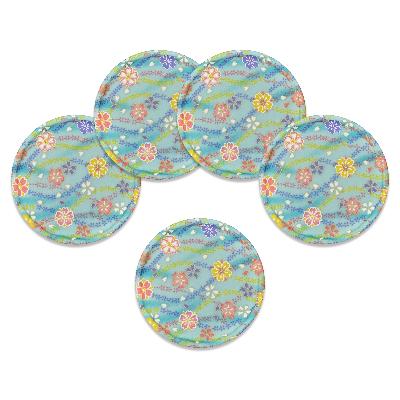 ふるさと納税 海南市 和歌山県海南市 友禅和紙コースター 梅桜 桜流れ 5枚セット 食洗機対応のおしゃれな和風コースター