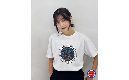 南相馬市 マンホールTシャツ 白 Lサイズ | マンホール Tシャツ 半袖 おしゃれ かわいい かっこいい メンズ レディース ユニセックス 福島 南相馬