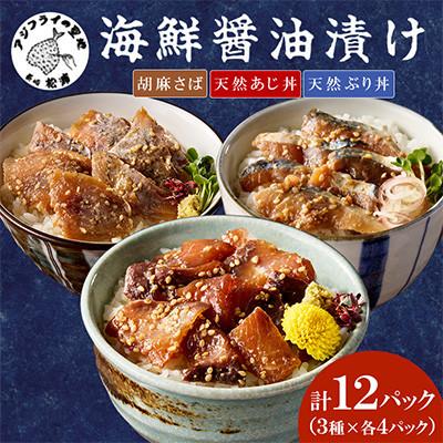 ふるさと納税 松浦市 【流水解凍だけの簡単調理】まんぷく海鮮醤油漬けセット　各4パック