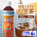 【ふるさと納税】【6ヶ月 定期便】 伊藤園 健康ミネラル むぎ茶 （ PET ） 650ml×48本 - 送料無料 カフェインゼロ 麦茶 ペットボトル セット カロリーゼロ 備蓄 ソフトドリンク 飲料 飲み物 ケース D07358t6