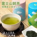 【ふるさと納税】日本茶 富士山銘茶（TM）四季缶2本詰合せ 200g(100g×2本) お茶 お茶の葉 日本茶 緑茶 茶葉 普通煎茶 セット こだわり 美味しい 銘茶 煎茶 ギフト プレゼント 飲み物 静岡茶 お茶葉 山崎商店 富士市 (1024)