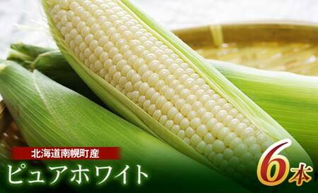 北海道産 とうもろこし 令和8年発送 ピュアホワイト6本 とうきび スイートコーン 南幌町 NP1-178