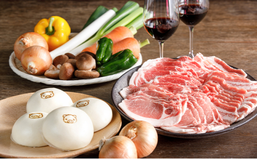 萩むつみ豚 焼肉・豚まんセット　｜HG000573