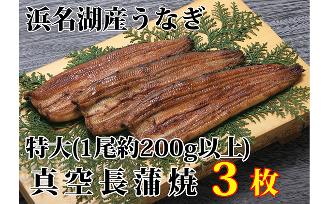 
浜名湖産うなぎ特大・長蒲焼パック3枚入り【国産うなぎ】【配送不可：離島】[№5786-3502]
