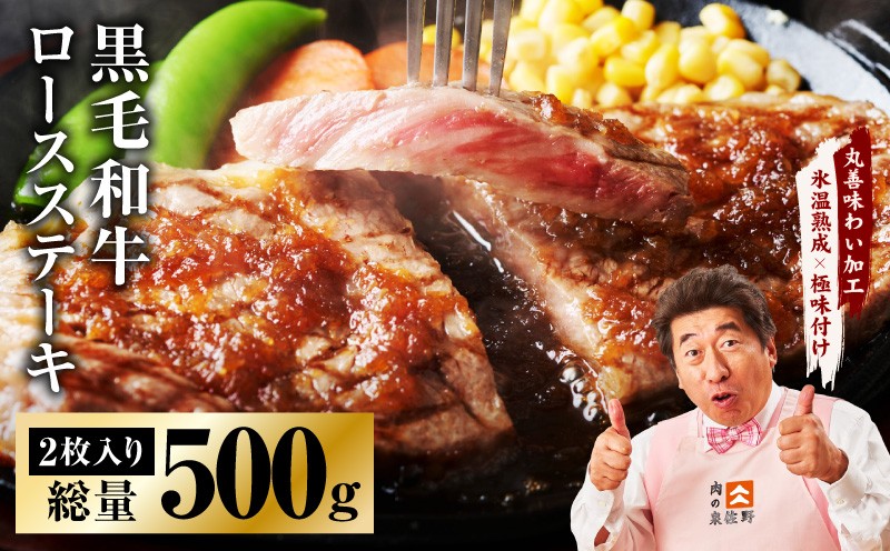 
                  【スピード発送】黒毛和牛 ロースステーキ 2枚 総量 500g【氷温熟成×極味付け 国産 牛肉 経産牛 すてーき 訳あり サイズ不揃い】
                