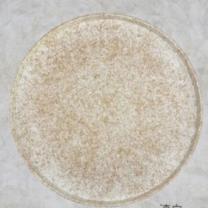 木製 丸トレイ 乱糸（マット仕上げ）漆白［NF67］