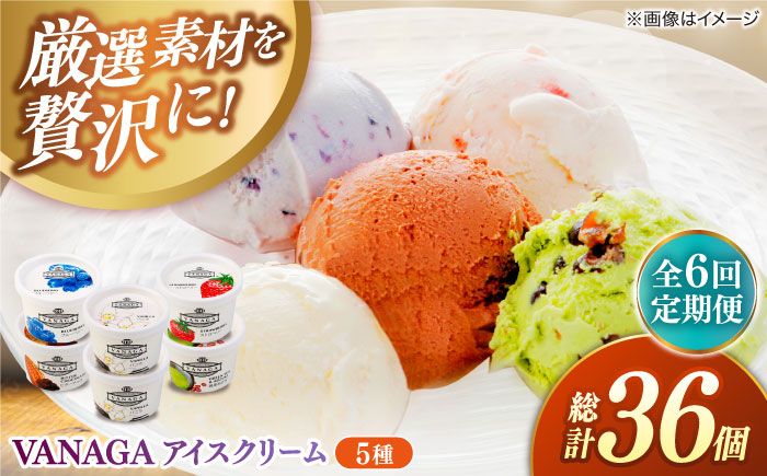 【全6回定期便】ご褒美アイスにぴったり！VANAGA 5種類のアイスクリーム6個入 島根県雲南市/木次乳業有限会社 [AIBH027]