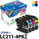 【ふるさと納税】ジット 日本製リサイクルインクカートリッジ LC211-4PK用JIT-B2114P【プリンターインク ジット 日本製リサイクルインクカートリッジ LC211-4PK用 ブラザーリサイクルインクカートリッジ 山梨県 南アルプス市 】