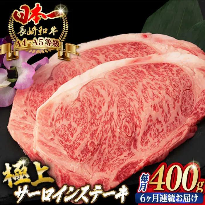 【全6回定期便】サーロインステーキ 2枚 400g [VF20] 肉 牛肉 サーロインステーキ 焼肉 定期便