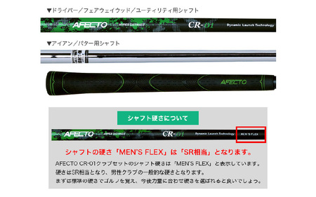 (メンズ 左打ち用 ブラック)AFECTO（アフェクト） CR-01メンズゴルフクラブセット - シリーズ販売累計22,000セット以上突破！